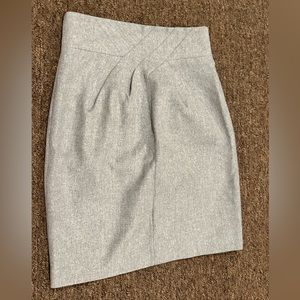 Robert Rodriguez Gray Ponte Stretch Twist Knot Short Skirt wool lined  4 EUC!